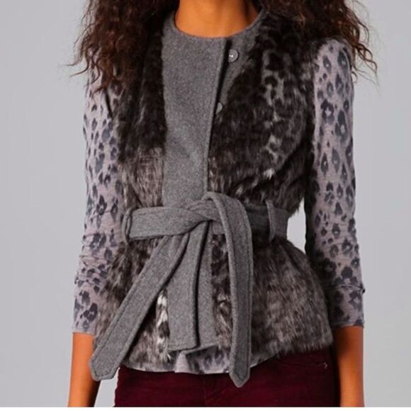 Rebecca Taylor faux fur vest in grey, Size 4 - Classic Luxurious Chic Mob Wife - Picture 1 of 12